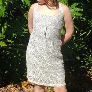 FREE PEOPLE White and Silver Layered Dress